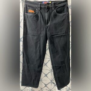 Empyre Mint Black with White Stitching Relax Fit Jeans